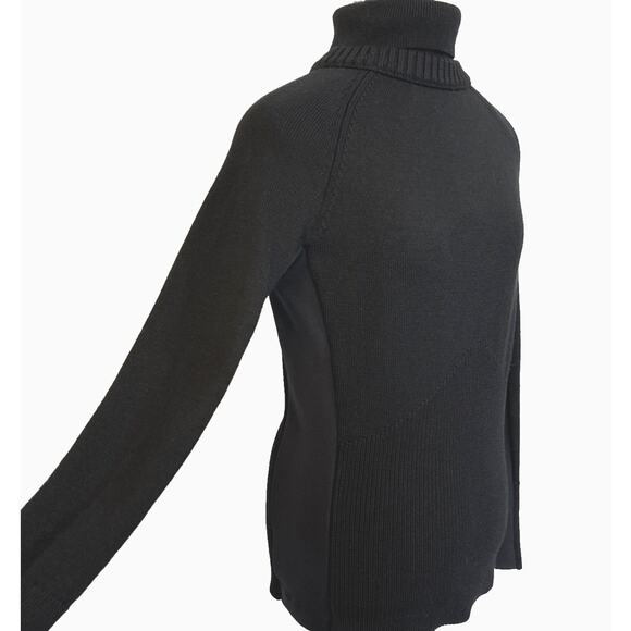 Athleta Mesa Hybrid Turtleneck Merino Blend Sweater in Black Rare Style Small - Picture 6 of 10